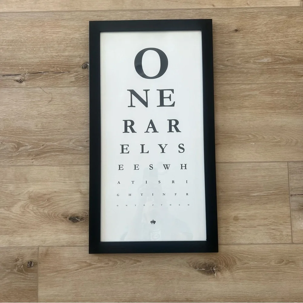 Framed Z Gallerie One Rarely Sees Eye Chart Wall Art